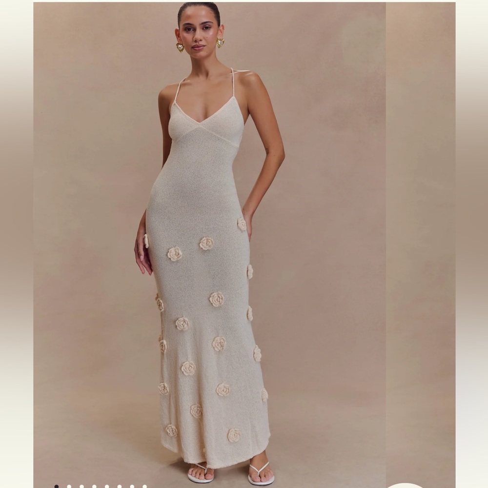 Meshki Dress| Suki Crochet Maxi Dress with Flowers